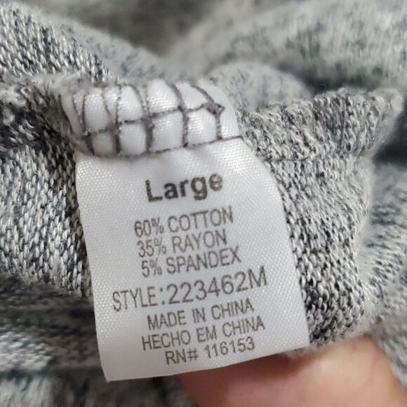 Thyme + Honey Women's Cozy Side Hem Tie Long Sleeve Pullover Sweater  Grey Large - Picture 4 of 5